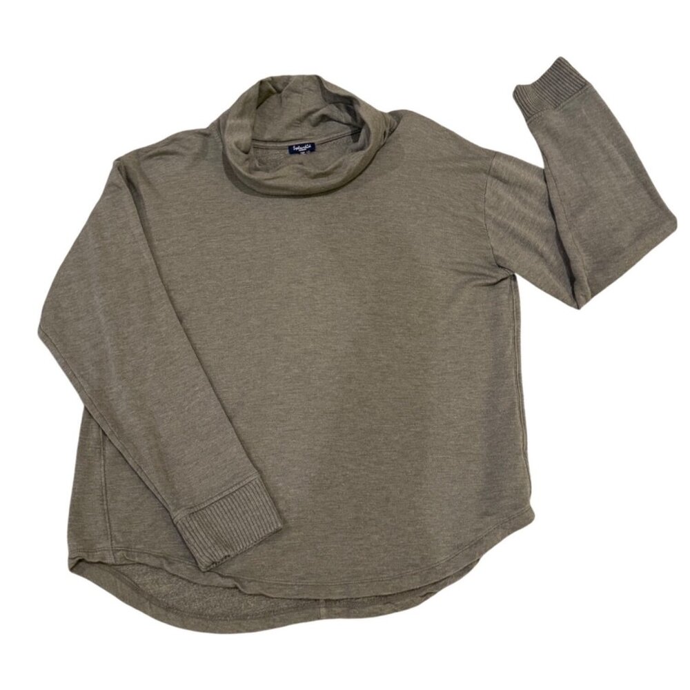 Splendid Womens Olive Green Long Sleeve Turtleneck Sweater Medium